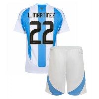 Maglia Calcio Argentina Lautaro Martinez #22 Prima Divisa Bambino Copa America 2024 Manica Corta (+ pantaloncini)